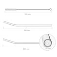 thumbnail image 2 of Reusable Bent Glass Drinking Straws,Set Of 12 Bent Straws With 2 Cleaning Brushes,Shatter Resistant,Non-Toxic,Eco Friendly Reusable Straws (Transparent 12 Pack), 2 of 5