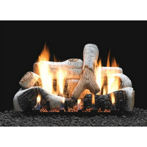 30" Birch Logset with Manual VF/V Slope Glaze Burner, NG