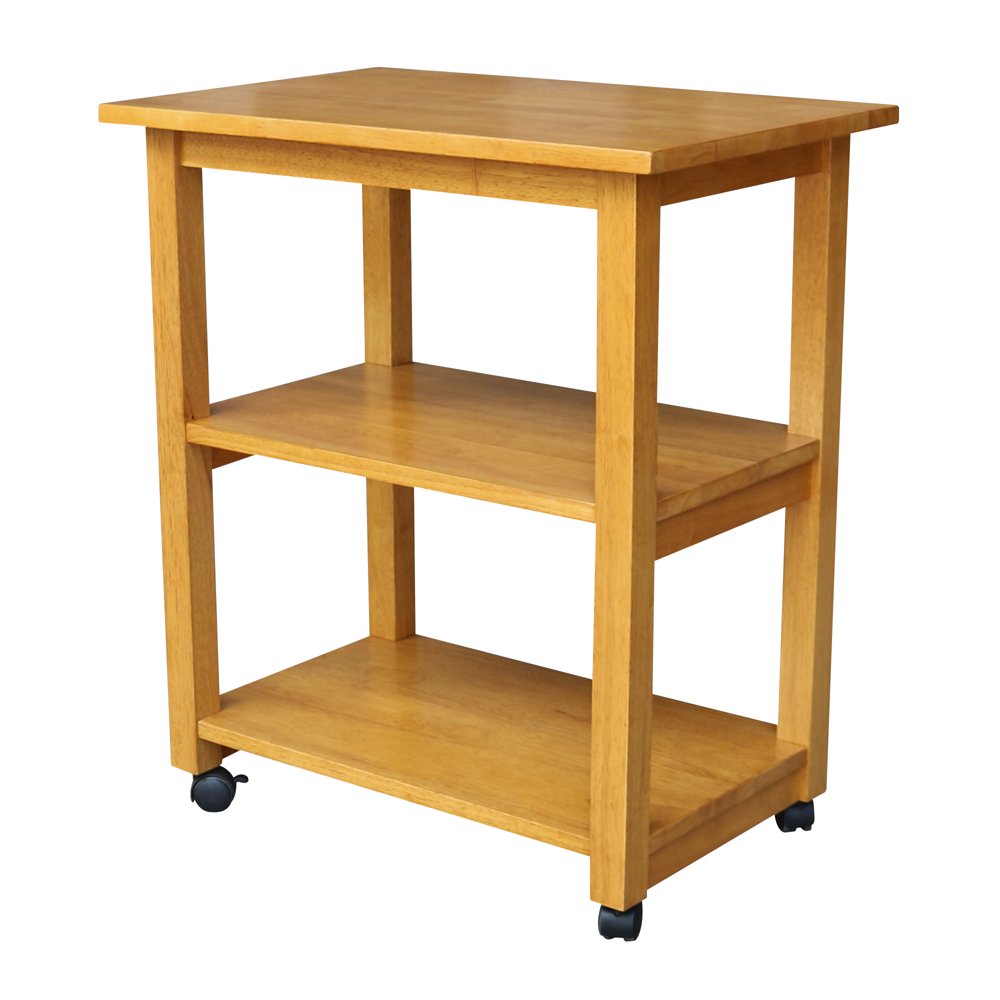 International Concepts Microwave Cart with Butcher Block Surface