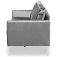 thumbnail image 4 of Baxton Studio Clara Velvet Fabric Upholstered Sofa in Grey, 4 of 8
