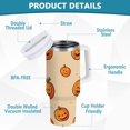 thumbnail image 2 of Yayeee 30oz Stainless Steel Tumbler with Straw and Handle Double-Wall Insulated Travel Water Bottle, Halloween Pumpkins Pattern, 2 of 8