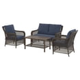 thumbnail image 2 of HOMETRENDS Belmont 4-Piece Steel Outdoor Conversation Set with Cushions, Navy, 2 of 10