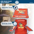 Life is Good Kid's Quad Chair with Canopy, Cup Holder, and Carry Bag