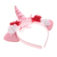 thumbnail image 4 of Tela Cuerno Diadema de Flores Halloween Navidad Disfraz Adultos , Rosa caliente Yinane Unicorn Horn Headband, 4 of 8