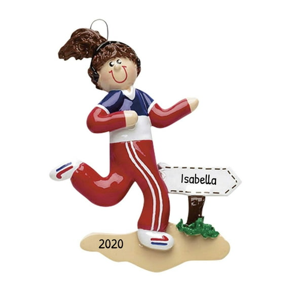 Ornaments by Elves Personalized Female Jogger Marathon Christmas Tree Ornaments 2024 for Tree .25lbs