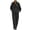 M-Black, variant on Plus Size Women Linen 2 Piece Set, Loose Fitting Stand Collar V Neck Batwing Sleeve Top and Wide Leg Pants, Casual Everyday Outfit Khaki M