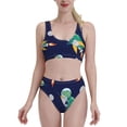thumbnail image 2 of Picia Astronaut Dinosaur and Space Women's High Waisted Bikini Scoop Neck Swimsuit Two Pieces Bathing Suit-, 2 of 8