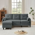 thumbnail image 6 of Jarenie Convertible Sectional Sofa, Small L Shaped 3-Seat Couch with Reversible Chaise, Modern Linen Sofas Couches for Living Room, Apartment and Small Space, 6 of 7