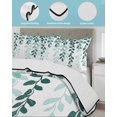 thumbnail image 4 of Teal Ombre Botanical Full Size Down Alternative Comforter, Lightweight Comforter Quilt Bedding Set with Pillow Shams Watercolor Pastoral Leaf All Seasons Bed Comforter Duvet Insert 78"x90", 4 of 7