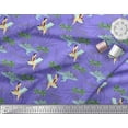 thumbnail image 3 of Soimoi Purple Poly Georgette Fabric Plam Tree,Chair & Girl Beach Decor Fabric Printed Yard 42 Inch Wide, 3 of 3