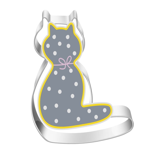 Molde de acero inoxidable para galletas, molde para cortar con forma de ratón y gatito de dibujos animados, herramienta para hornear masa de pan al vapor