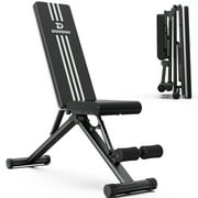 Pooboo Folding Sturdy Workout Bench Free Installation Weight Strength Training Benches 2.17