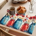 thumbnail image 3 of 4th of July Placemats Set of 8 Red Blue Star Stripe UAS Flag Poppy Flower Place Mats Indoor Wipeable Table Mats Washable Cloth Dining Table Placemats for Kitchen Holiday Party Home Decor 13x19 Inch, 3 of 9