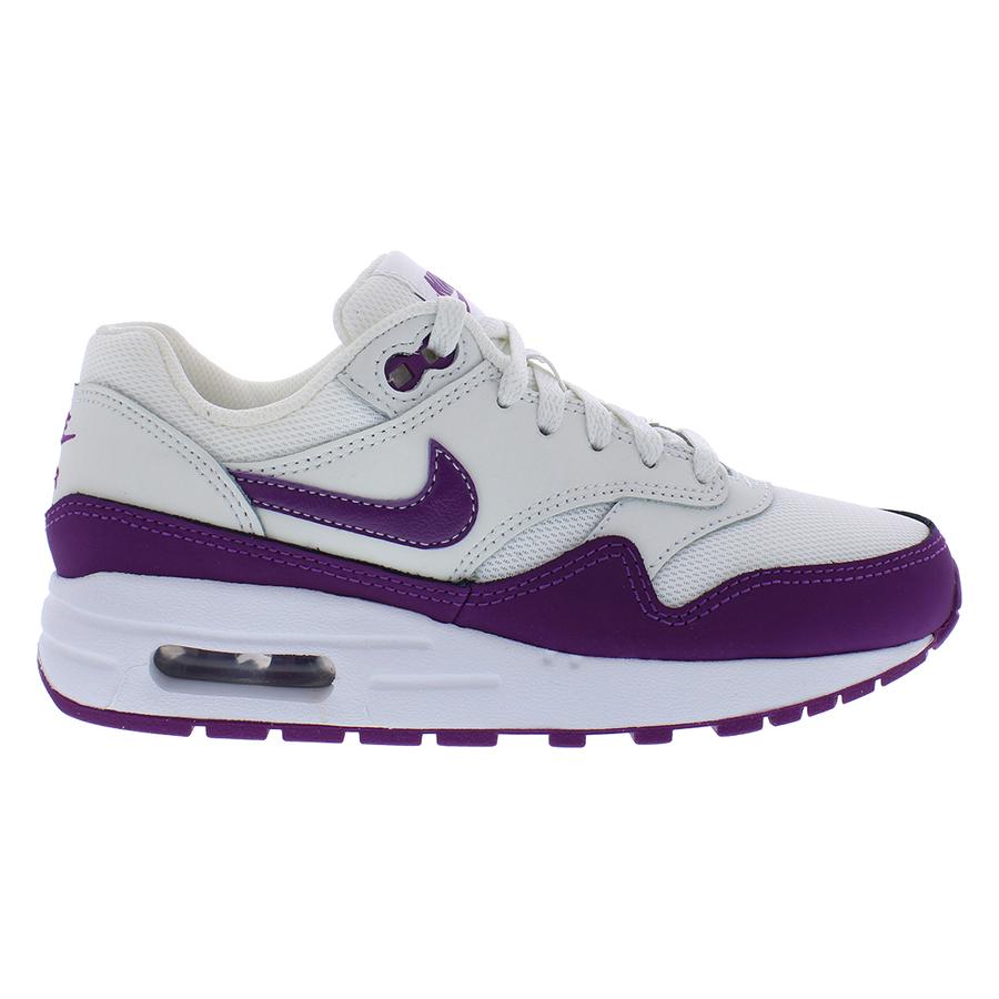 Nike Air Max 1 GS Girls Shoes Size 3, Color: Summit White/Viotech/White