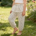 thumbnail image 2 of Asxite Toddler Girls Plaid Lace Detail Loose Breathable Casual Pants Elastic Waist Summer 5-15 Y, 2 of 7