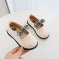 thumbnail image 3 of LoyisViDion Toddler Shoes Clearance Infant Kids Baby Girls Casual Shoes Bowknot Single Princess Dancing Shoes Beige 4-4.5Years, 3 of 9