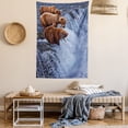 thumbnail image 2 of Africa Tapestry, Grizzly Bears Fishing in the River Waterfalls Cascade in Alaska Nature Camp View, Wall Hanging for Bedroom Living Room Dorm Decor, 60W X 80L Inches, Brown White, by Ambesonne, 2 of 5