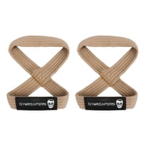 Gymreapers Figure 8 Lifting Straps for Deadlift, Powerlifting, Strongman, & Cross Training Strong Weightlifting Wrist Straps for Men, Women (Khaki, Medium)