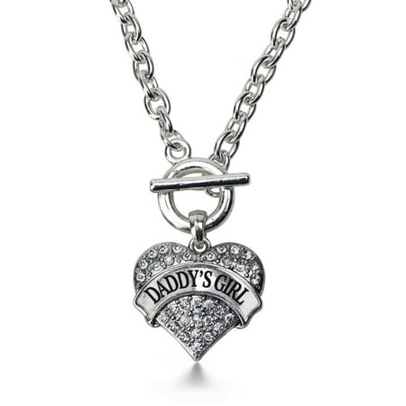 Daddy's Girl Pave Heart Toggle Necklace