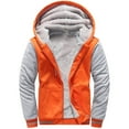 thumbnail image 4 of Miluxas Men Winter Jacket Long Sleeve Warm Vintage Thicken Sherpa Fleece Lined Zip Up Big and Tall Plush Hunting Streetwear Orange, 4 of 6
