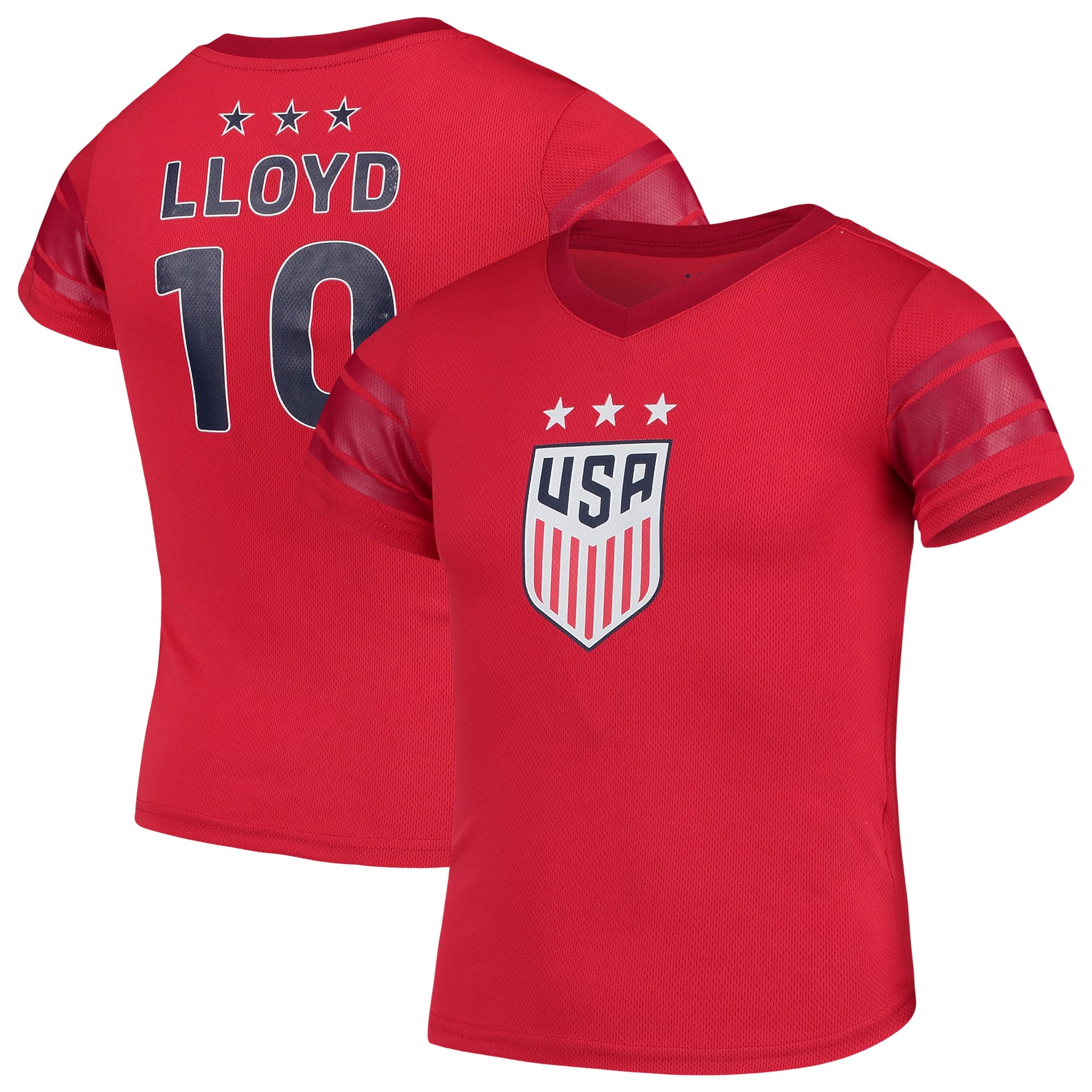Icons - Carli Lloyd USWNT Girls Youth 2019 Team Jersey - Red - Walmart