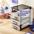 thumbnail image 3 of 5 Tier Plastic Storage Drawers, Desktop Organizer with Clear Drawers, Compact Desk Storage Cabinet for Office Supplies, Arts Crafts, Makeup and Dorm Room Organization, Black, 3 of 8
