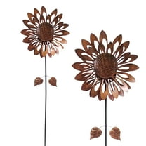 Alpine Corporation 85"H Sunflower Wind Spinner Stake for Garden & Lawn