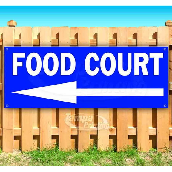 Food Court 13 oz Vinyl Banner With Metal Grommets