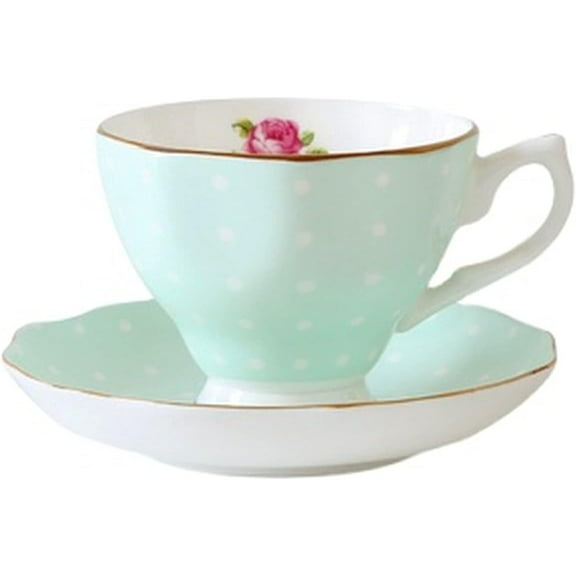 Green Bone China Cup Saucer Ceramic Coffee Cup Set European English Afternoon Tea Cup Set American Mug Milk Cup