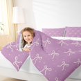 thumbnail image 3 of Erosebridal Cute Bowknots Queen Comforter Set,Kawaii Bowtie Girls Bedding Comforter Set For Teens,Pink Purple, Reversible 3pcs, 3 of 7