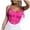 Hot Pink, variant on JGGSPWM Women's Embroidery Lace Button Front Y2K Fairy Croset Bustier Sleeveless Sweetheart Neck Cropped Tops Hot Pink S