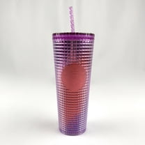 Starbucks 2021 Pink Purple Grid Cold Tumbler 24oz Brand New