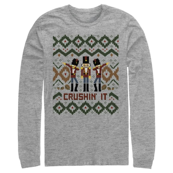 Men's Lost Gods Nutcracker Dab Long Sleeve Shirt Athletic Heather Medium