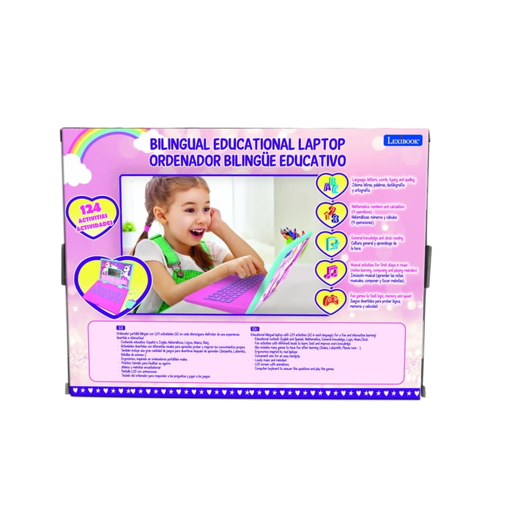 Lexibook Unicorn Bilingual Talking Educational Laptop, 124