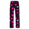 thumbnail image 4 of zbxnLI Plus Size Pajama Pants for Women Heart Printed Pjs Sleep Pants Comfort Waist Wide Leg Lounge Pants, 4 of 6
