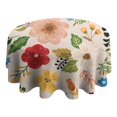 thumbnail image 4 of Bright Pioneer Flower Round Tablecloth 60"x60",Wrinkle Wipeable Table Cloth for Kitchen Dining Room Picnic Patio Party, 4 of 6