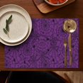 thumbnail image 5 of Halloween Purple Spider Web Pattern Summer Placemats Table Placemats Set Of 4-Linen Kitchen Washable Placemats Table Mats 11.8"x17.7" Non-Slip Heat Resistant, 5 of 6