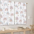 thumbnail image 3 of Boho Colorful Rainbow Kitchen Curtains Kids Child Boys Girls Small Short Cafe Window Curtains Cute Cartoon Blue Pink Rod Pocket Bathroom Drapes Treatment Tier Curtains 2 Panels (27.5x36 Inch), 3 of 6