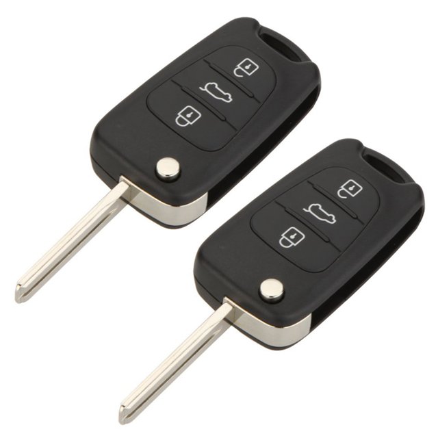 2X Replacement 3 Button Keyless Entry Remote Control Folding Flip Car Key Fob Shell Compatible with I20 I30