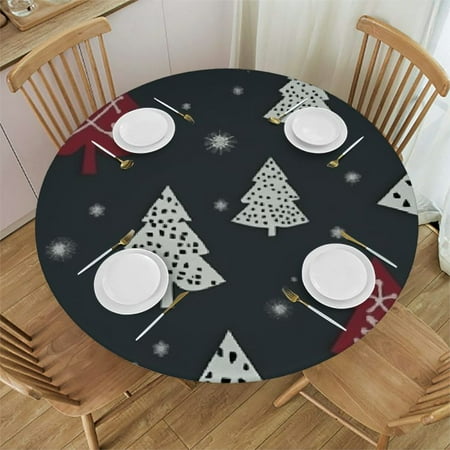 

Xllo0ord Christmas Red Round Tablecloths Table Covers with Fitted Tablecloth Circular Tablecloths for Indoor Outdoor Party Picnic Fit Table 31-35