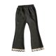 thumbnail image 1 of Odeerbi 3-8 Años Niñas Algodón Pantalones Acampanados Encaje Recortar Pantalones Pantalones de Campana Ocio Color Sólido Pantalones, 1 of 5