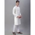 thumbnail image 2 of eloria Men Embroidered White Kurta Pajama for Partywear Festival Kurta Indian Kurta Set Embroidery Design, 2 of 5