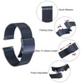 thumbnail image 6 of Uxcell Stainless Steel Mesh Watch Band Quick Release Metal Watch Strap Adjustable Fold Clasp Replacement Bands Blue 20mm, 6 of 7