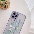 thumbnail image 5 of Compatible with iPhone 12 Pro Max Case Cute Protective for Women Girly Clear Flowers Pattern Frosted PC Back Floral Soft TPU Bumper Silicone Slim Phone Case for iPhone 12 Pro Max Purple Gray, 5 of 7