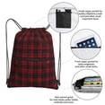 thumbnail image 4 of Black Red Tartan Pattern Drawstring Backpack Bag Water Resistant Yoga Shopping Cinch Bag Sackpack For Men Women, 4 of 7