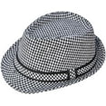 thumbnail image 2 of Simplicity Women & Men's Houndstooth Wool Trilby Hat Black/White, 2 of 4