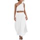 thumbnail image 1 of Gibobby Vestido de verano casual para mujer Falda superior Abertura Traje de dos piezas Mujeres Long Beach Set Maxi Solid Trajes y conjuntos de mujeres(Blanco,XL), 1 of 5