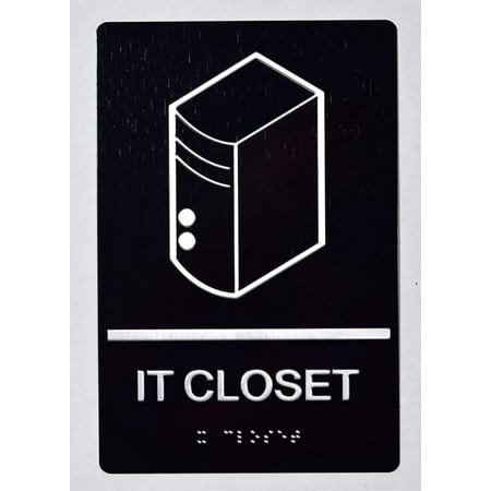 

IT Closet Sign -(Aluminium Black Size 6x9)-The Sensation line (ref-2201)