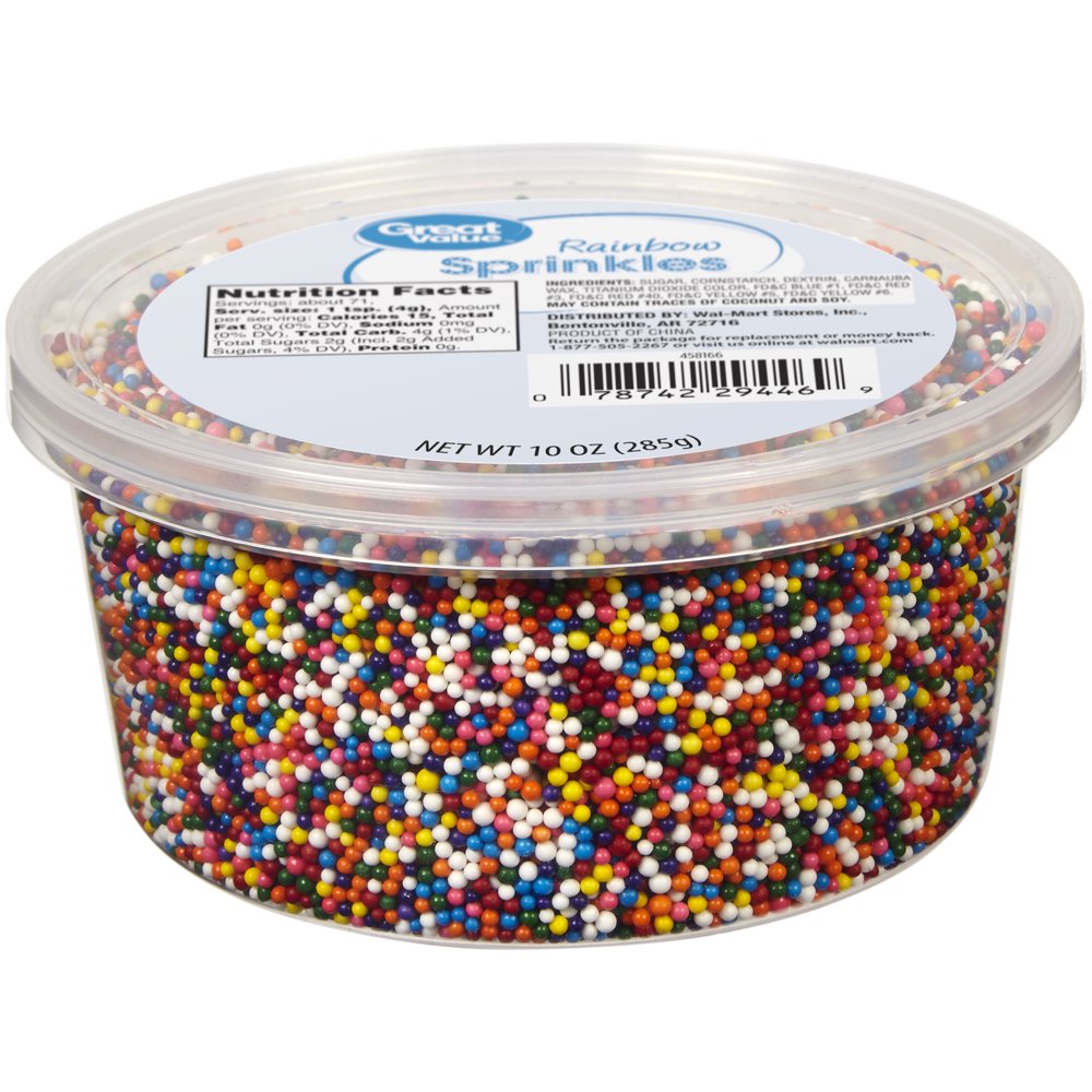 Great Value Rainbow Sprinkles, 10 oz