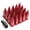 Red, variant on J2 Engineering LN-T7-020-15-GD J2 Engineering 7075 -T6 Forged Aluminum M12 x 1.5 20Pcs 75mm Spiky Cap Lug Nut w/ Adapter Gold